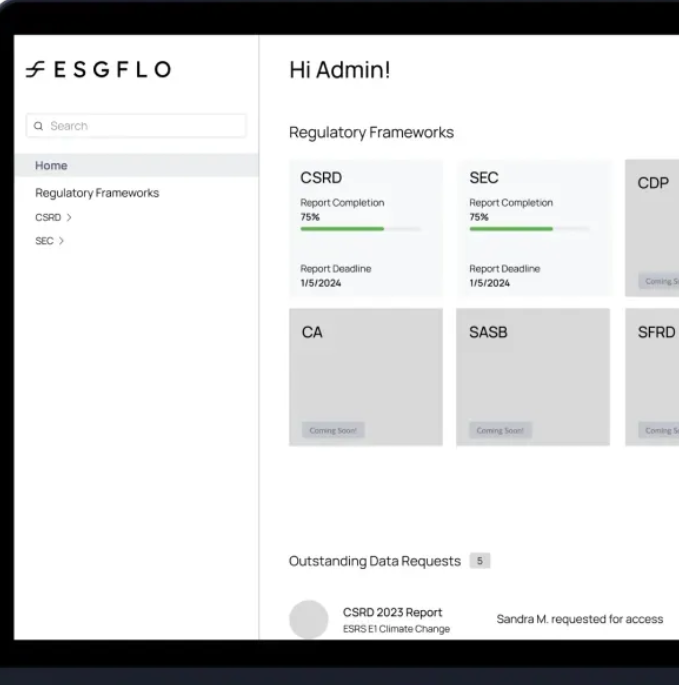 screenshot of ESG Flo
